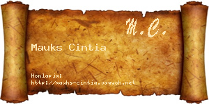 Mauks Cintia névjegykártya